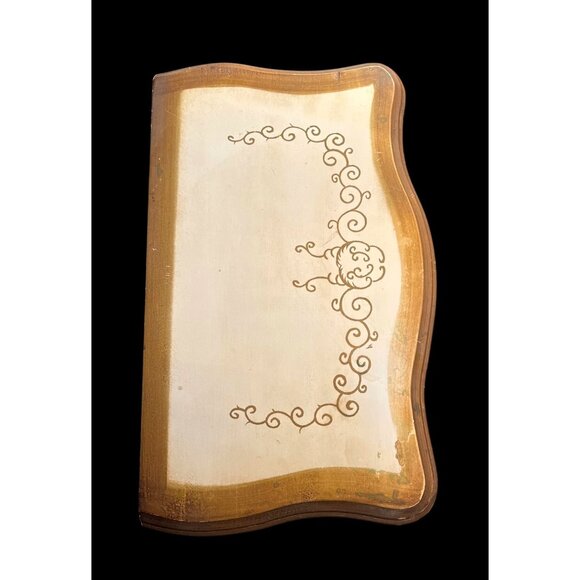 Vtg  60s Apco Japan Wooden Jewelry Chest Music Box 3 Velvet-Lined Drawers Hand-P - Picture 7 of 8